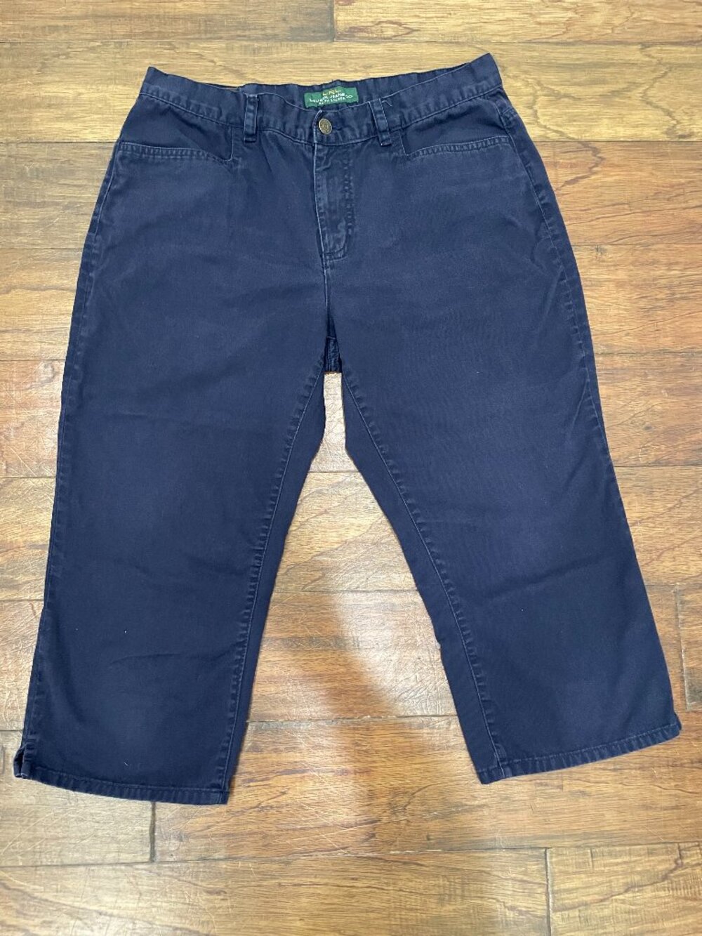 Lauren Ralph Lauren Navy Capri Pants Womens 12 Classic Mid Calf Cotton Chino